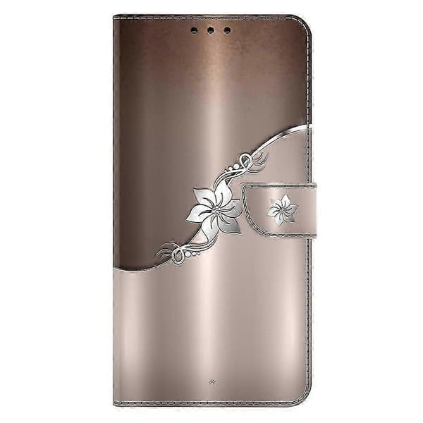Fodral för Samsung Galaxy A16 5g 4g Magnetlås 3d Mönster Läderplånbok Telefonskydd - Sovande Uggla Silver Flower