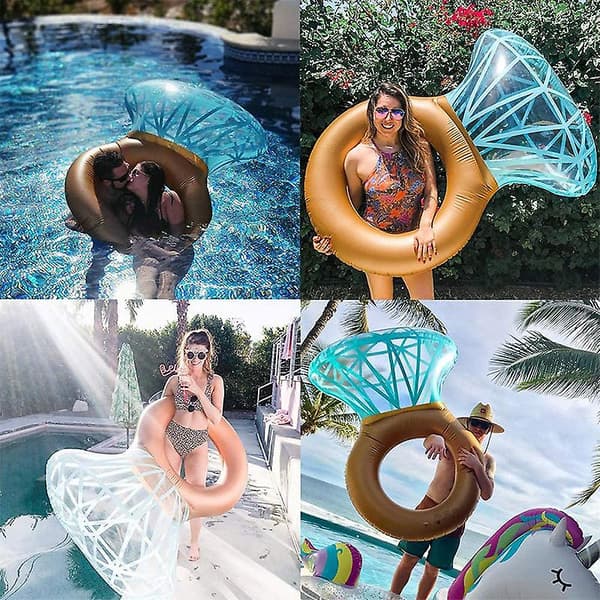 Oppustelig Diamant Ring Pool Float, Svømmering