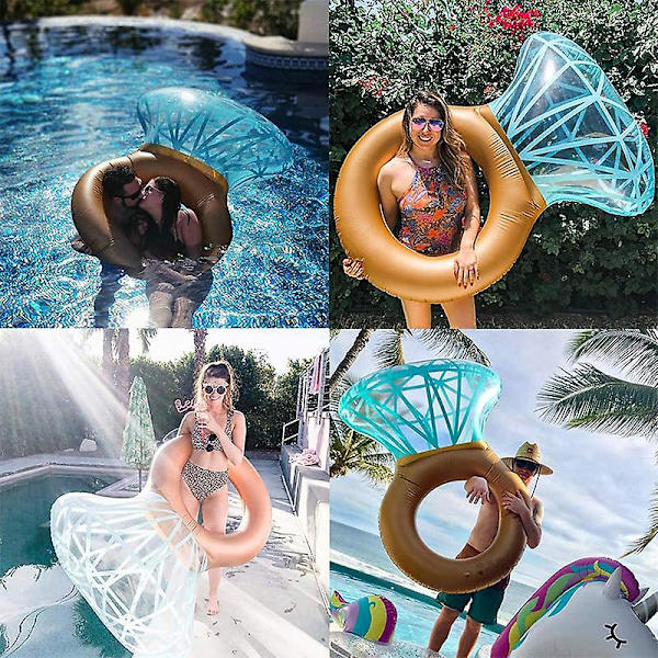 Uppblåsbar Diamant Ring Pool Float, Simring Floaty