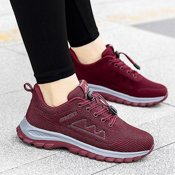 Lette, pustende damesko for løping, moteriktige joggesko for sport, 3D212 Red EU 41