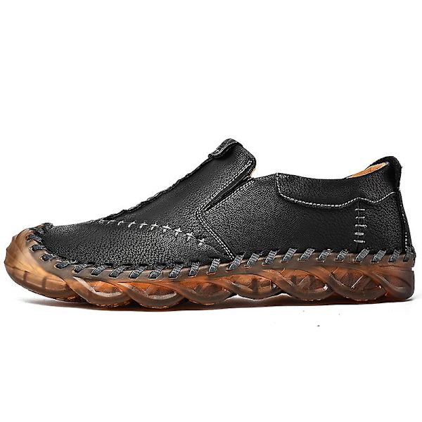 Herre Casual Sko Læder Loafers 3038 Black EU 41