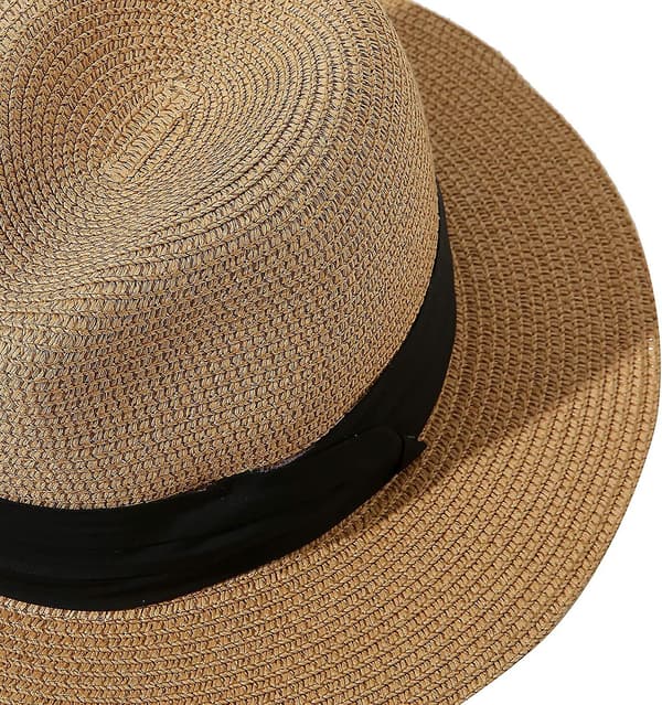 Barn Sommar Fedora Halmhatt Bred Brätte Floppy Strand Sol Visor Hat