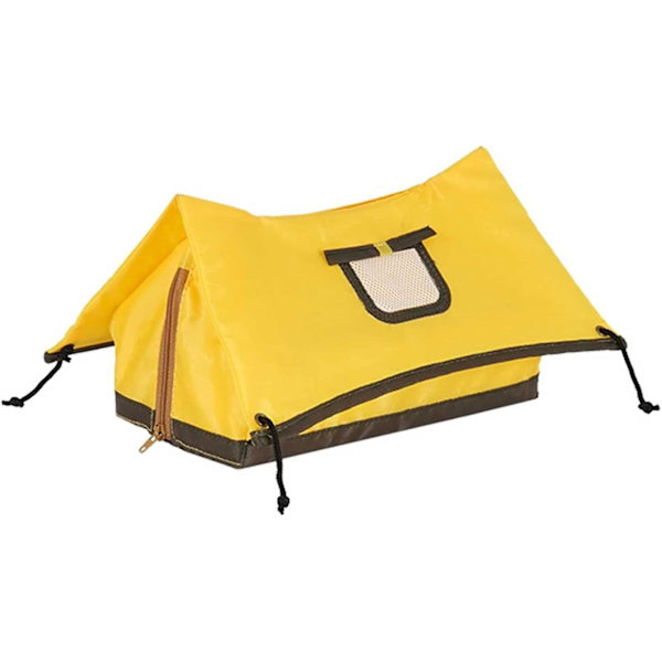 Telt Servietboks - Foldbar Bærbar Opbevaringsboks Til Udendørs Camping Servietboks Grill Kreativ Teltformet Servietopbevaringsboks Foldbar Gul