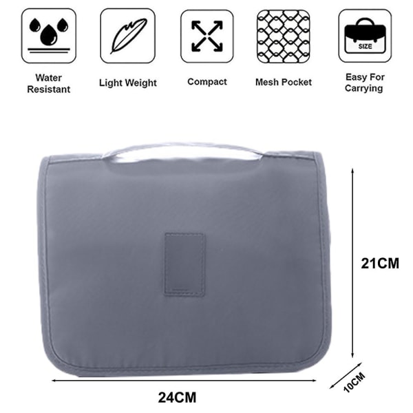 Twill Oxford Waterproof Travel Stor kapacitet Twill Hook Wash Bag Portable Travel grey