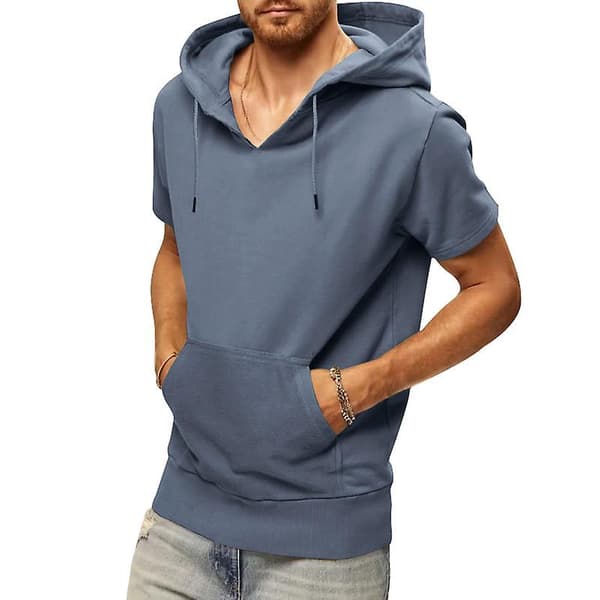 Atletiske hættetrøjer til mænd, trænings sweatshirt Blue XL