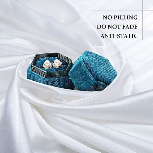Hexagon Sammet Ring Box Enstaka Ring Display Hållare Elegant Smycken Förvaringslåda Present Till Förslag Förlovning Bröllopsdag Födelsedag Ceremoni (svart)