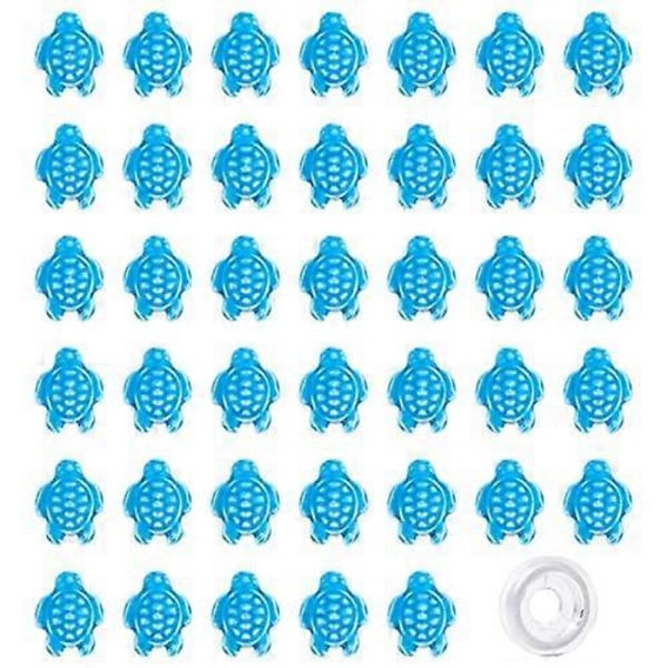 40 stk. skilpaddeperler i bulk, porselensskilpaddeperler, utskårne havdyr, avstandsperler, elastisk tråd for DIY smykkelaging