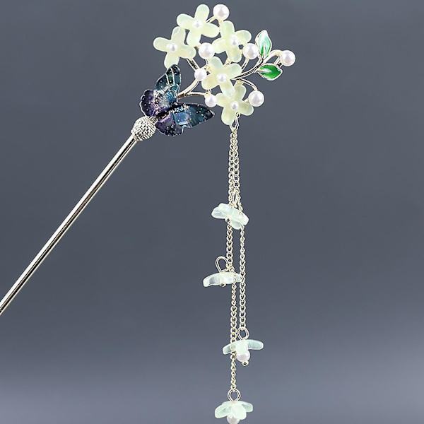 Hårpinne Frisyre Design Verktøy Retro Duske Hårpinner Med Perleblomst For Cheongsam Han Klær Kjole 3