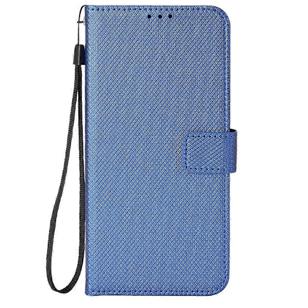 Mobilskal i läder med diamantstruktur Blue For Doogee Note 59 / Note 59 Pro