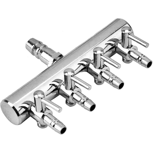 Luftfordeler for dam, 4-veis Justerbare Akvarieluftventiler, Luftledningsdeler, Akvariumluftstrømningsventil for Akvarium, T-luftsplitterutløp (4 veier)