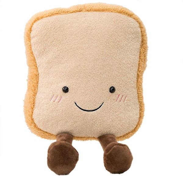 Mjuk tecknad figur pretzel croissant toast bröd docka plysch mat leksak fylld baguette pocherat ägg dekor docka för flicka barn födelsedag Bread 16x9cm
