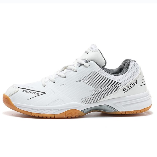 Lätta sneakers för män och kvinnor, lämpliga för inomhusbanor, badminton, 3Dx86 WhiteGray EU 47