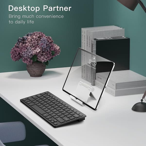 Tablettställ, Justerbar Bärbar Skrivbordsställ, Vikbart Dock för iPad/iPad Pro/Air/Mini, Galaxy Tab A8/A7 Lite/A7/S8/S7, Tab/Telefoner (4-13 tum), Silver