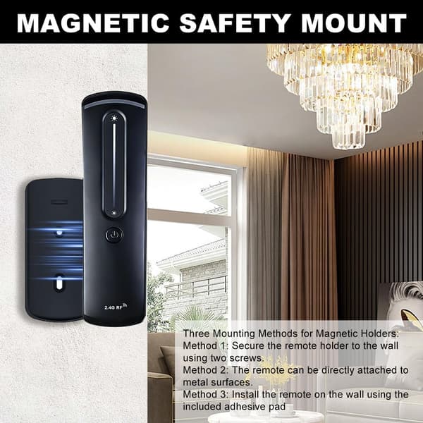 LED strip controller 2.4 GHz RF, 12 V/24 V dimmer up to 12 A/288 W, with touch remote control and wall mount, LED controller 24 V, LED remote control