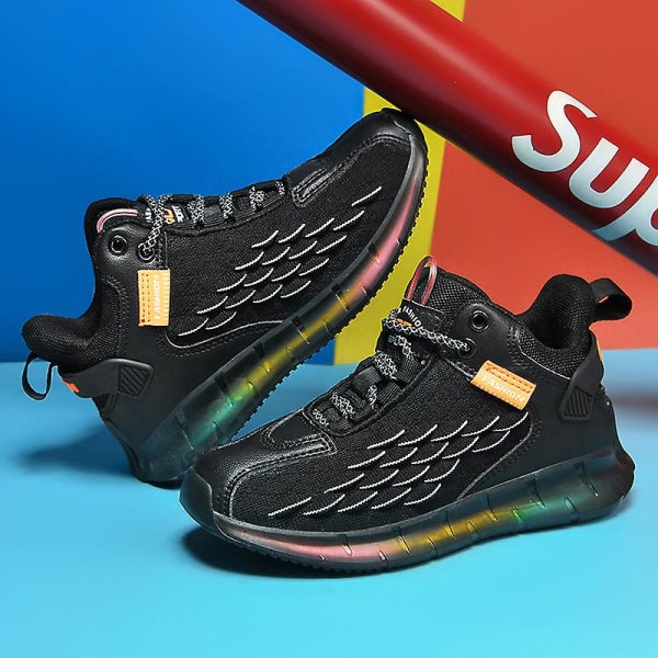 Børnesneakers Skridsikre Letvægts Sports Løbesko Fr18501 Black EU 31