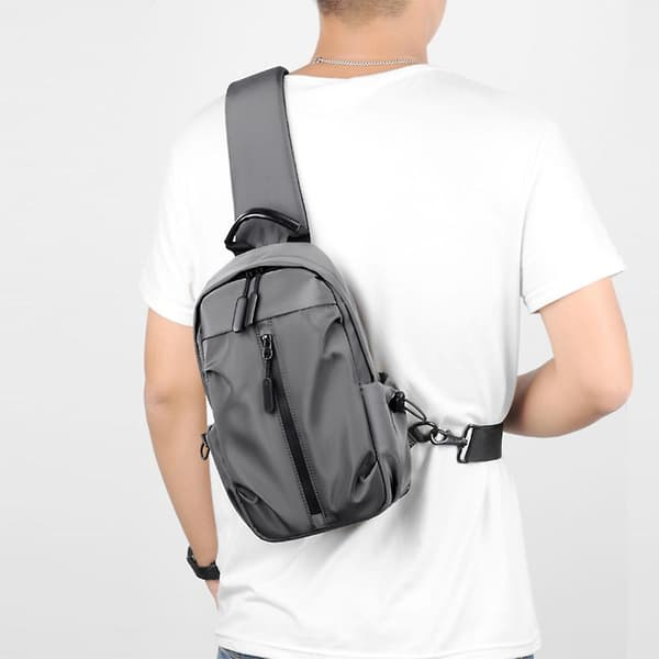 Sling Bag Ryggsäck Lättvikt  Resistent Små Bröst Axel Crossbody Väskor grey