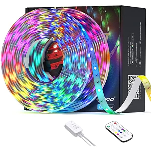 Calmgeek LED-remsor Färgförändrande LED-lampor 328ft10m 300 LED-lampor Ip65 5050 RGB-ljusremsor Leverera LED-ljuspaket För Hemljus Flexibel Remsa Li