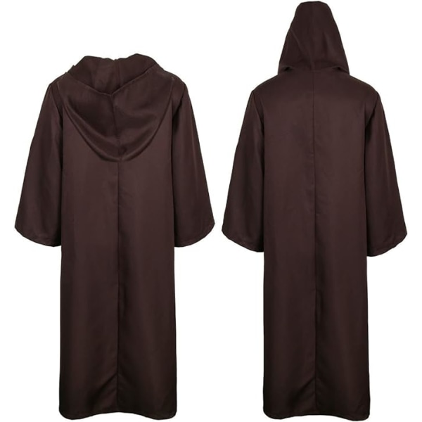Service Voksen Halloween Kostume Hængende Karneval Kostume Tunika Hættetrøjer Frakke Cosplay Kappe brown L