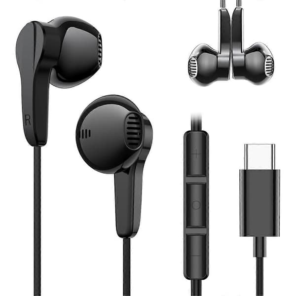 USB C Hovedtelefoner Magnetiske Kablede Ørepropper med Mikrofon