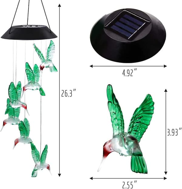 2 Pak Solar Kolibri Vindspil, Farve LED Solar