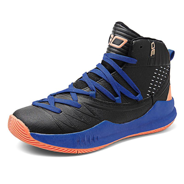 Basketbollskor för män Lättviktsventilerande promenadskor Atletisk mode sneakers 3D2106 BlackBlue EU 43