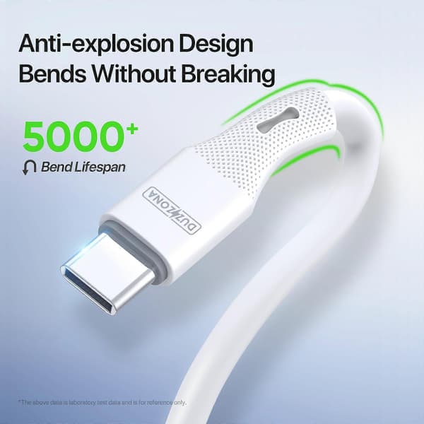 DUZZONA A10 1m PD 20W Ladekabel USB-C til iPhone Flytende Silikonledning Hvit