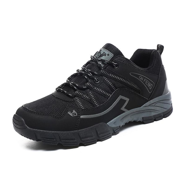 Herre- og Dame Vandrestøvler Lavt Snit Sneakers Til Udendørs Vandring Trekking Gåture 3D863 Black EU 45