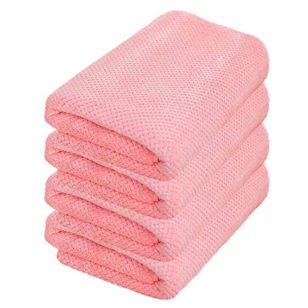 Snabbtorkande badhandduksset (70*140cm) Mycket absorberande, texturerad väv badhanddukar. (set om 4,grön) Pink