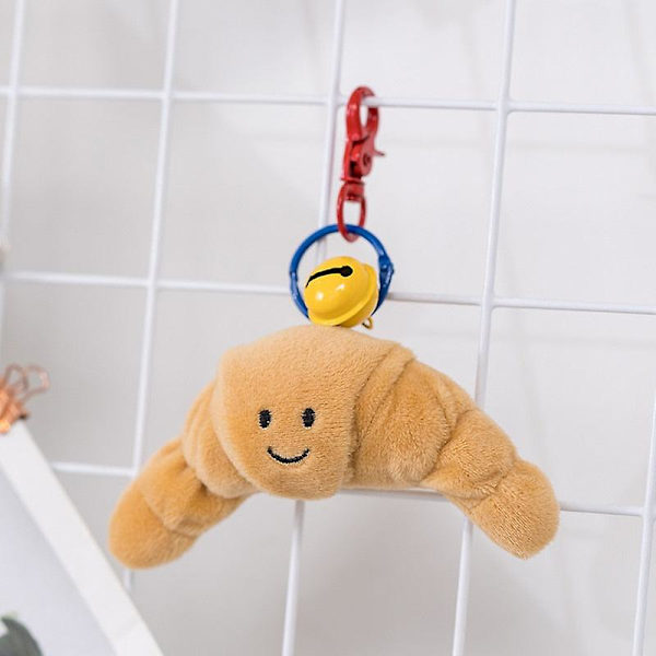 Mjuk tecknad figur pretzel croissant toast bröd docka plysch mat leksak fylld baguette pocherat ägg dekor docka för flicka barn födelsedag 10cm croissant