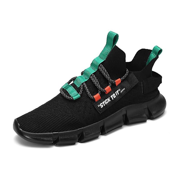 Miesten kengät Hengittävät urheilukengät Tennarit Juoksukengät 2Dmk500 BlackGreen EU 44