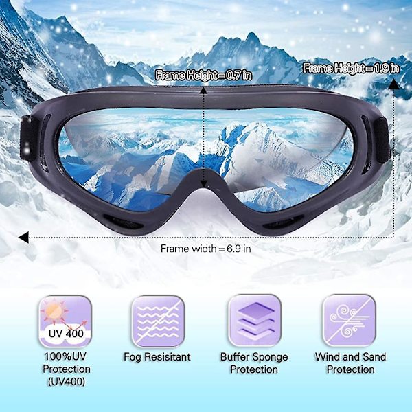 2-pack skidglasögon, Iave-kompatibla snowboardglasögon för