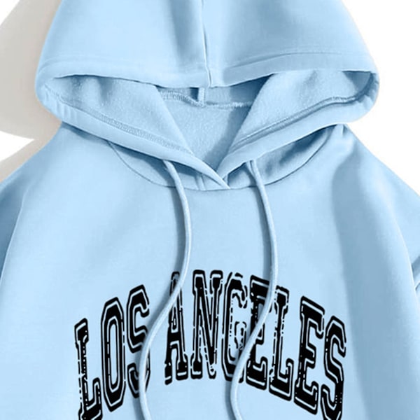 Naisten löysä hupullinen collegepaita, 5 kokoa valittavissa S/M/L/XL/2XL tytöille, naisille, äideille, rakastajille 2XL Sky Blue