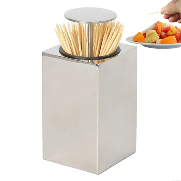 Tandpetarhållare Dispenser, Tandpetarbehållare Dispenser, Tryck Tandpetarhållare, Tryck Dispenser Tandpetaraskar