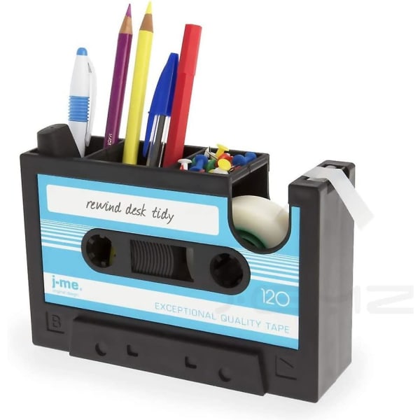 Creative Tejp Case, Retro Cassette Tape Dispenser Vas Penselkruka, Populär Pencil Desk Collection Tidy Organizer, Kontorspapper