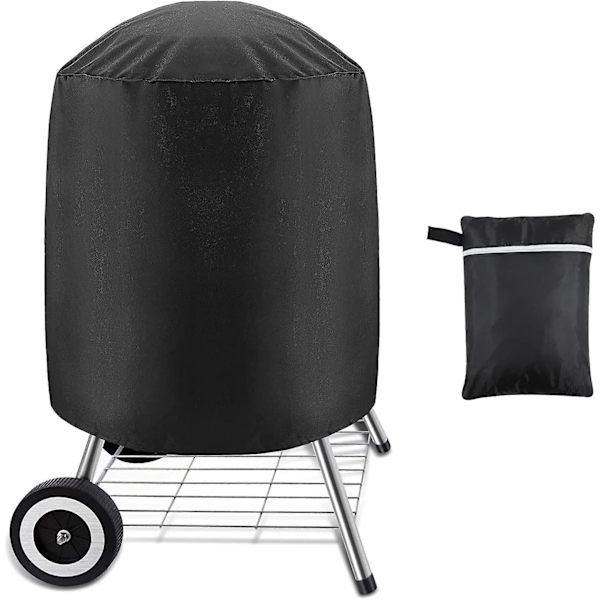Hiiligrillin suojus, vedenpitävä suojus, pyöreä grillisuojus 61*72cm, musta (61 x 72cm)