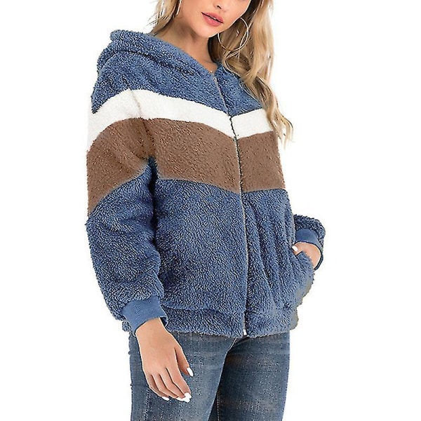Damejakke med hætte, moderigtig langærmet vindtæt varm løs jakke til kvinder 4XL Gray