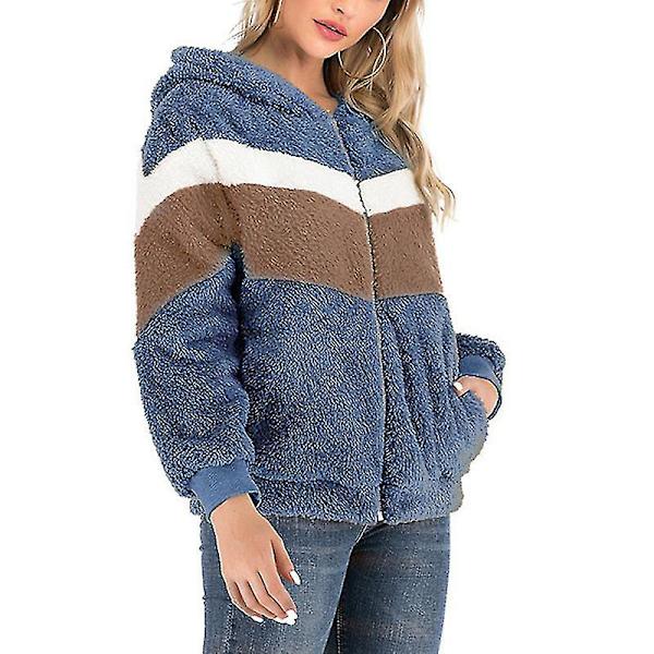Damejakke med hætte, moderigtig langærmet vindtæt varm løs jakke til kvinder 5XL Gray
