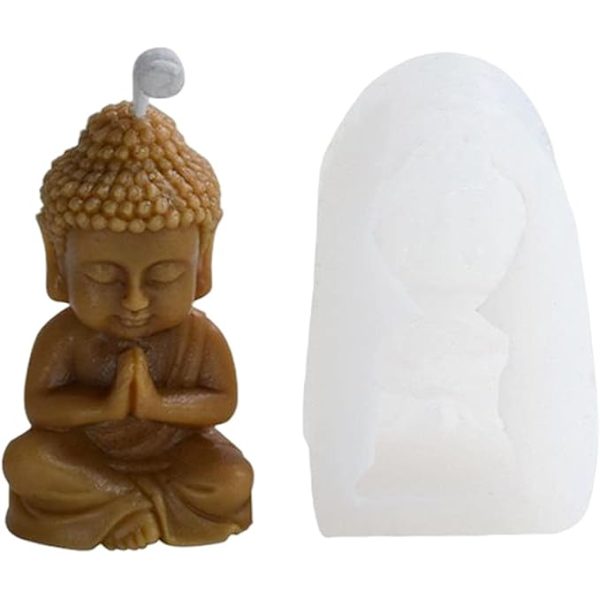 DIY silikone buddha lysform 3D håndlavet sæbeform lille Tathagata Buddha lys silikoneform til aroma, ler, beton og harpiks ornamenter til venner