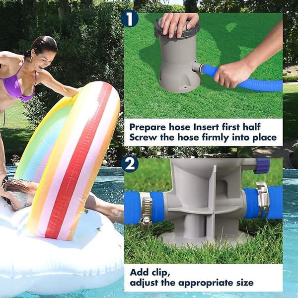 Slang för swimmingpool, med 300 GPH 330 GPH pump