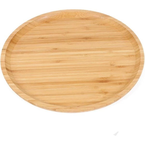 Bambus Serveringsbrett 10 Tommer Bambus Rund Tallerken Brød Kaffe Te Brett Fruktfat