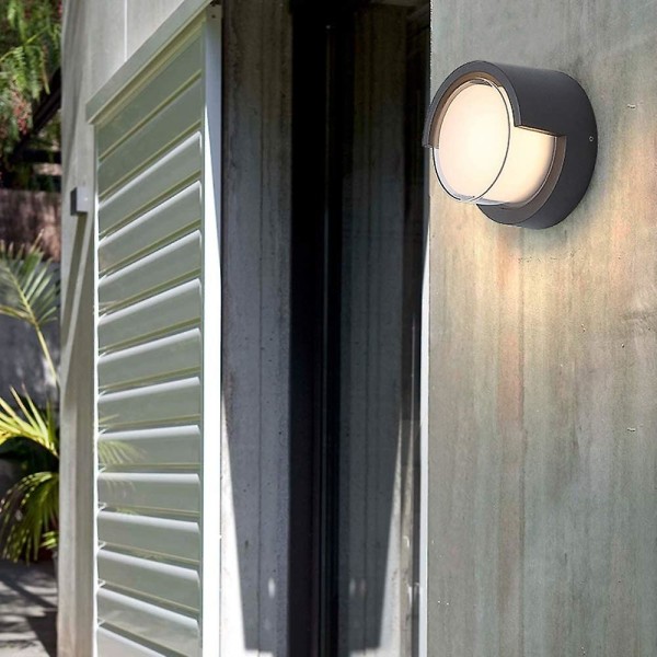 Modern utomhus LED-vägglampa 12w Vattentät Ip65 Antracit Aluminium Belysning Dekorationsljus För Gård Trädgård Terrass Nära Vägg Stig Patio