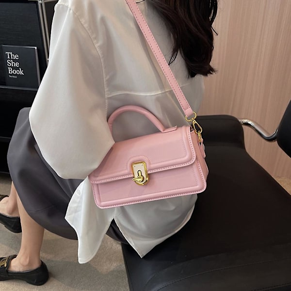 Handväska Dam PU Handväska Plånbok Axelväska Modeväska Retro Plånbok pink
