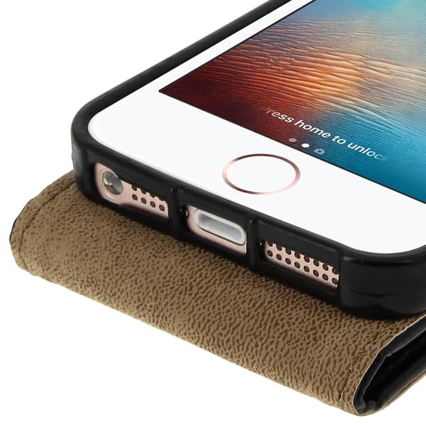 Vertikalt slankt etui, syntetisk læder etui til Apple iPhone SE, 5 / 5S - Sort