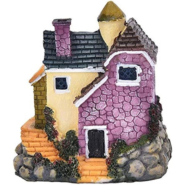 Miniatyrhalmtakhus  Fehave Miniature Resin Halmtakhus Mikro Landskab Ornament Dekoration Fødselsdag Gave Tilfældig Stil