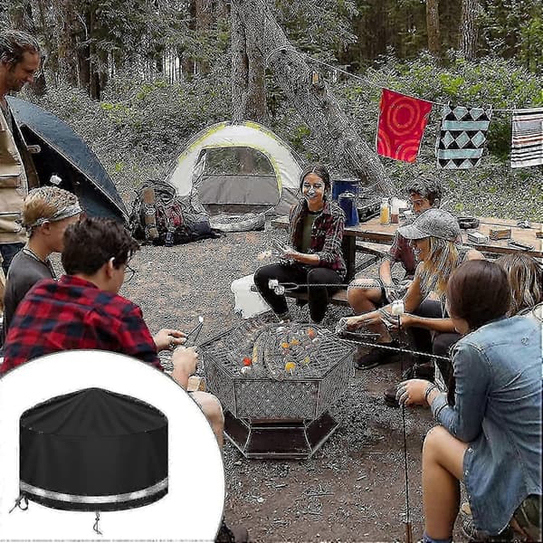 Pyöreä vedenpitävä grillin suojapeite, tuulenpitävä, UV-kestävä, repeytymätön, 600D Oxf