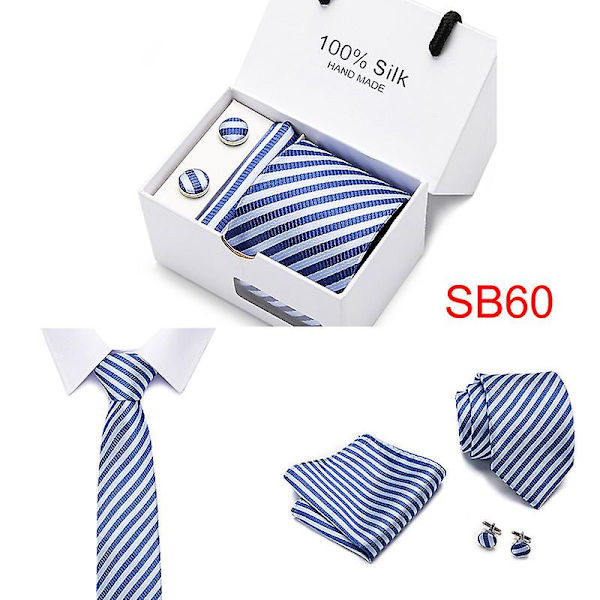 Miesten solmio lahjapakkaus 5-osainen puku solmioryhmä bisnes muodollinen hääsolmio B60