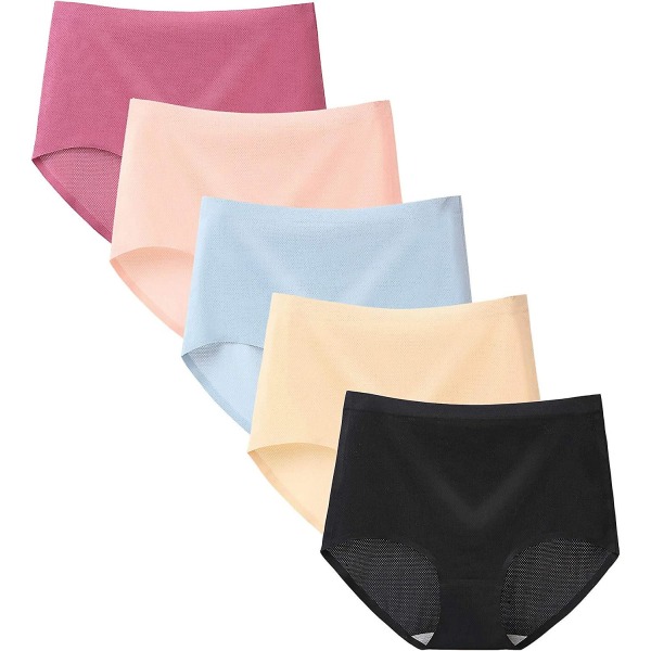 Dammodetrosor, sexiga underkläder print enfärgad issilke sömlösa trosor Style 2 XL