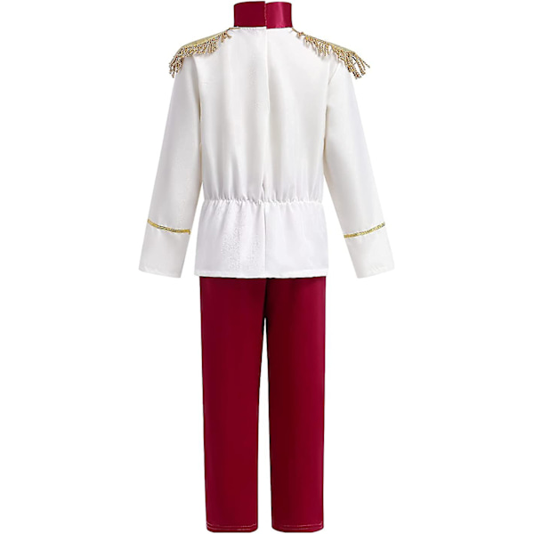 Charmig dräkt för pojkar Halloween Jul Cosplay Outfits Småbarn Barn Medeltida Kunglig Riddare Sagodräkt Med Kunglig Krona Röd Robe Trollstav XL