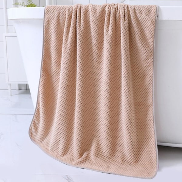 Snabbtorkande badhandduksset (70*140cm) Mycket absorberande, texturerad väv badhanddukar. (set om 4,grön) Curry