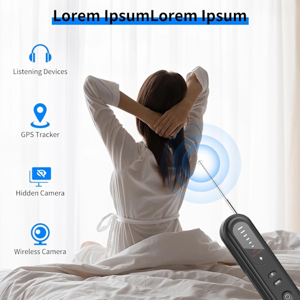 Comius Sharp WansDetector RF Trådlös, Wansfinder Anti Spion, Anti-Inspelningsdetektorer, Dold Kameradetektor för GSM Tracker GPS-lokalisator